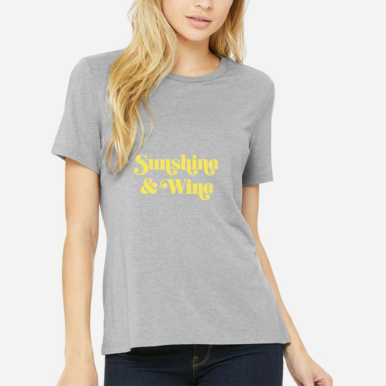 Sunshine & Wine Women's Ultra-Premium Triblend T-Shirt - Mint front mockup