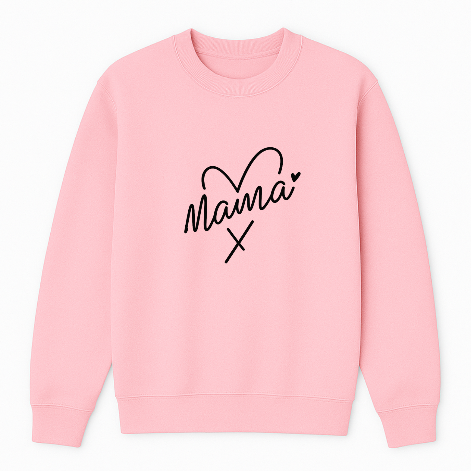 Mama Heart Crewneck Sweatshirt - Pink mockup