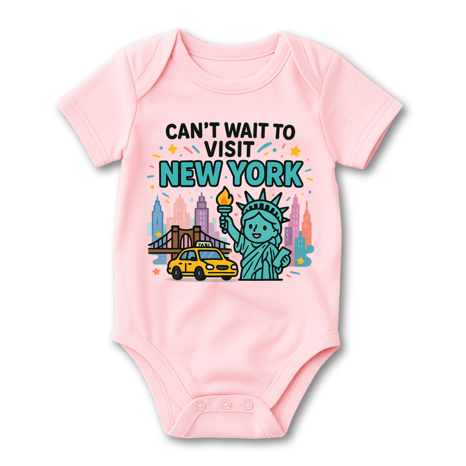 Can't Wait To Visit New York Baby Onesie color variation 6