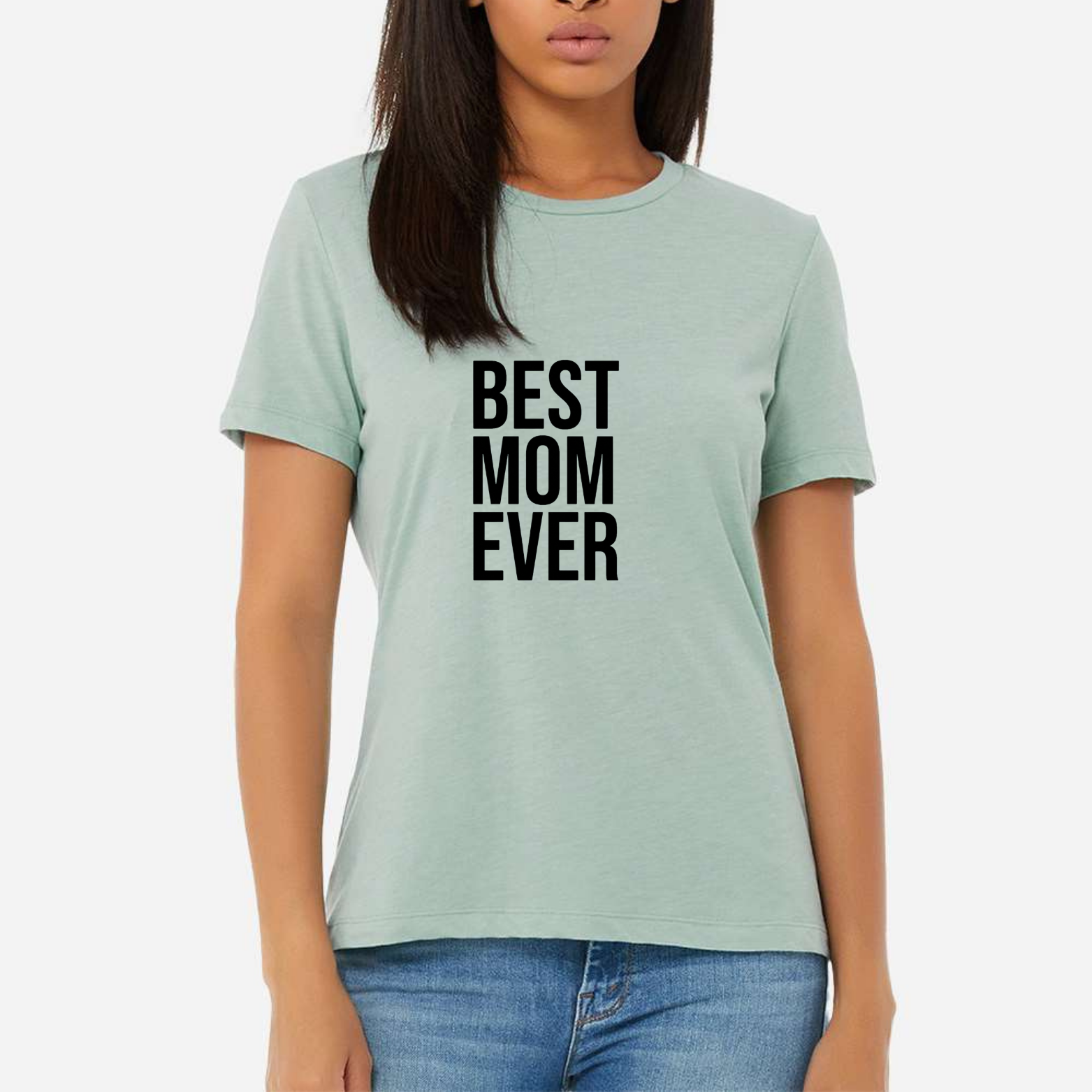 Best Mom Ever Women's Ultra-Premium Triblend T-Shirt - Mint front mockup