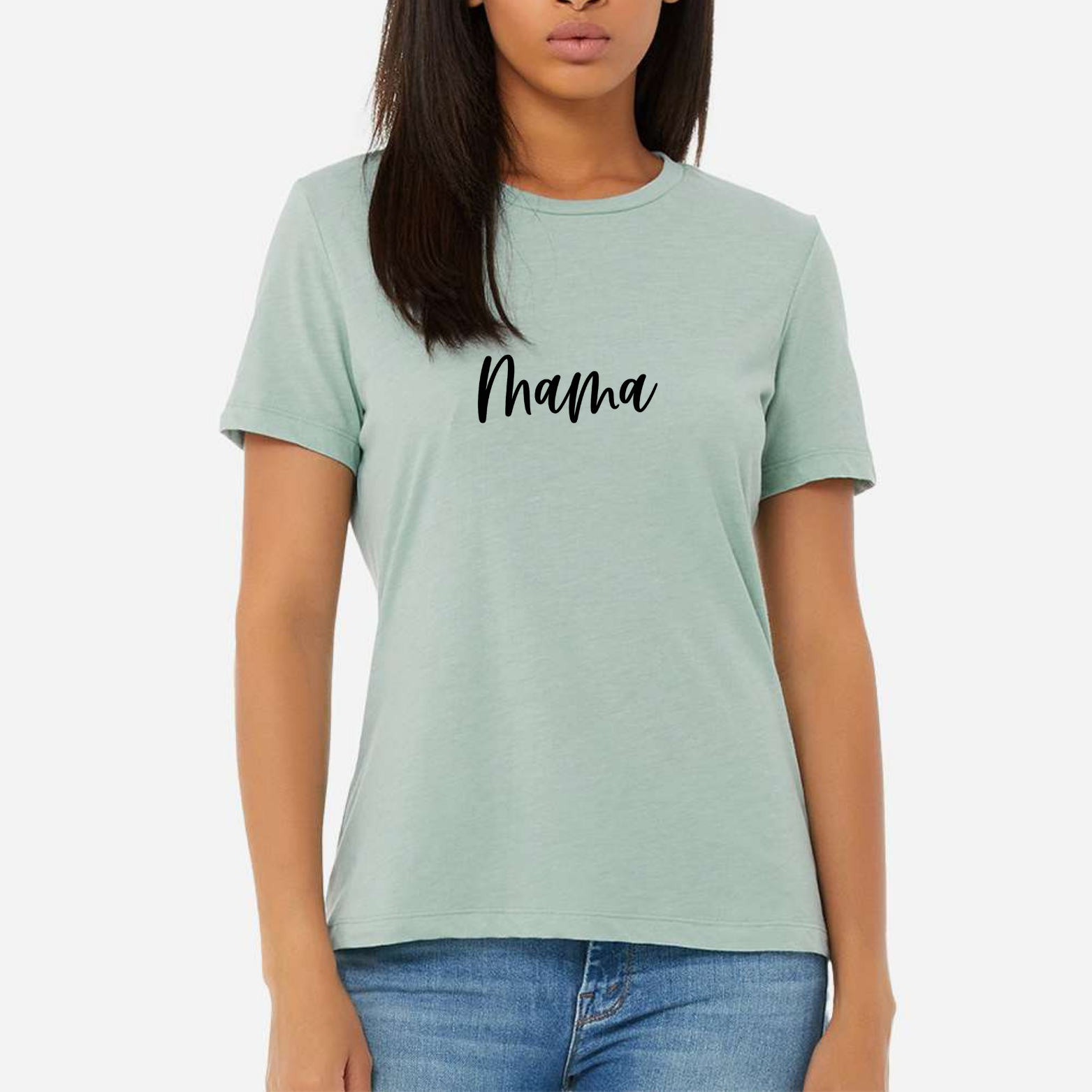 MAMA Women's Ultra-Premium Triblend T-Shirt - Mint front mockup