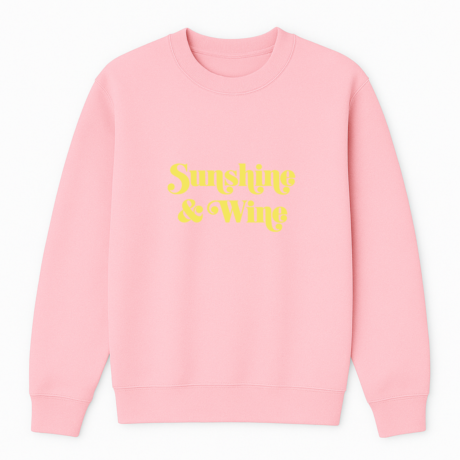 Sunshine & Wine Crewneck Sweatshirt - Pink mockup