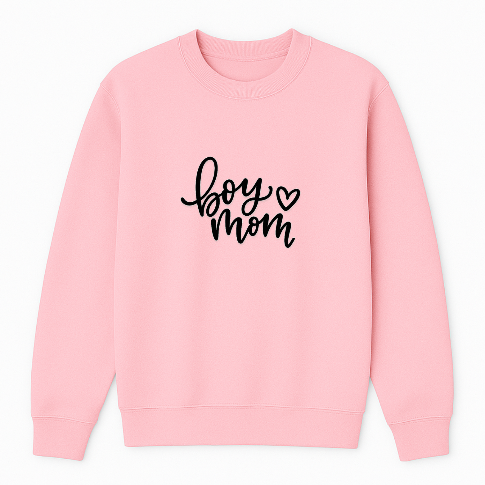 Boy Mom Crewneck Sweatshirt - Pink mockup