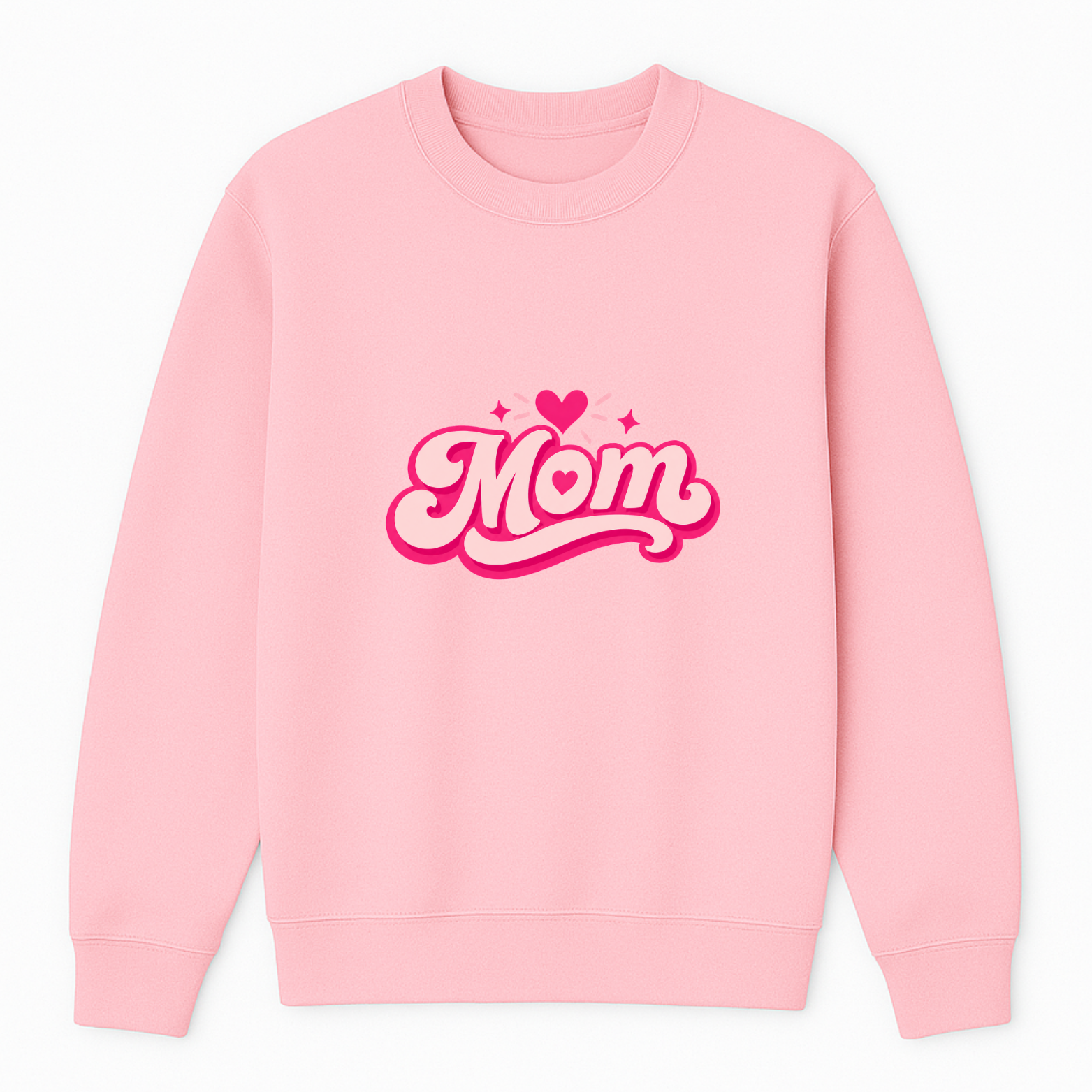 Mom Heart Crewneck Sweatshirt - Pink mockup
