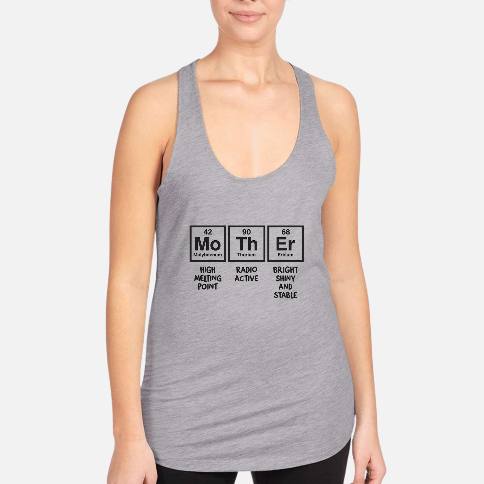 Mom Chemistry Women's Racerback Tank - Heather Grey front mockup