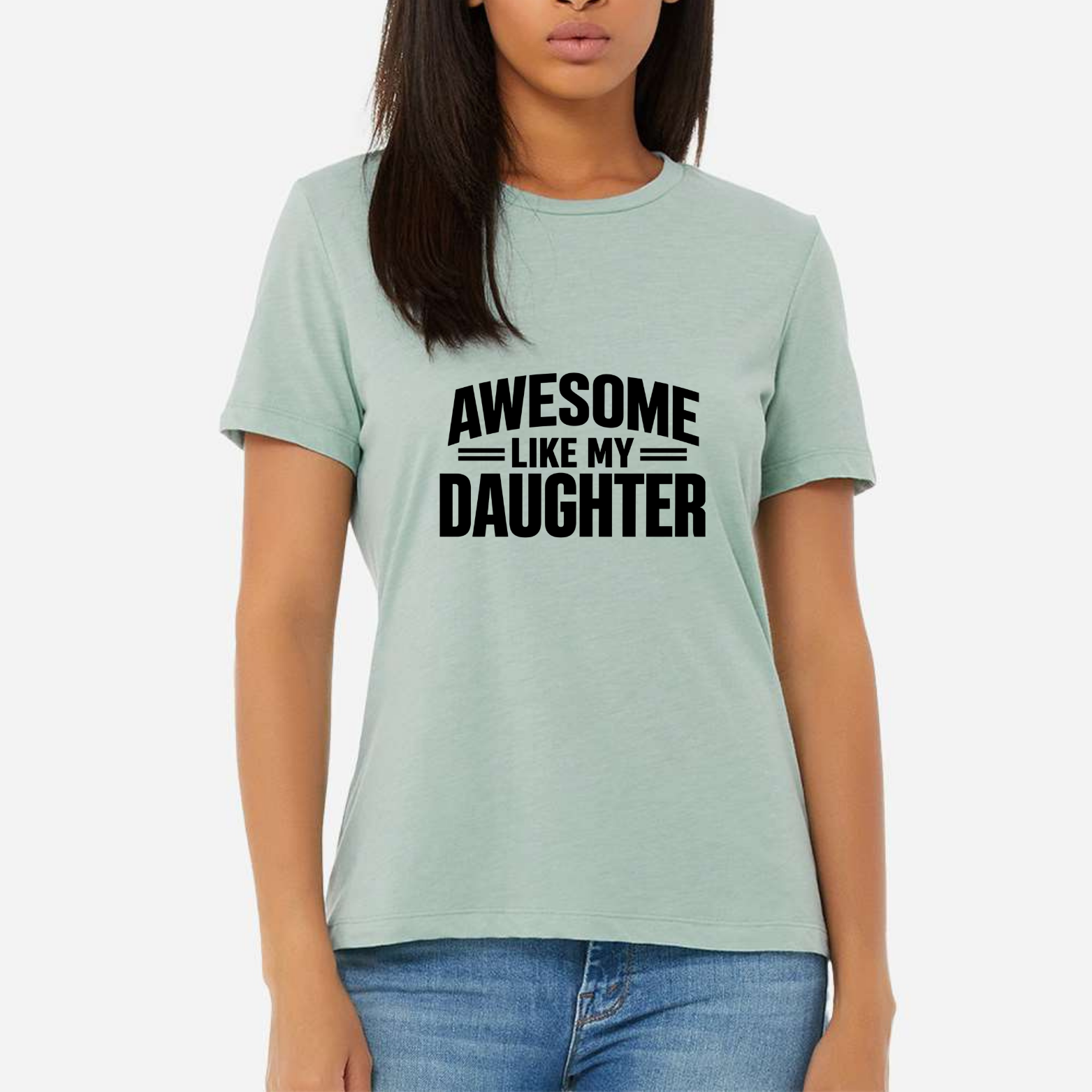 Awesome Like My Daughter Women's Ultra-Premium Triblend T-Shirt - Mint front mockup