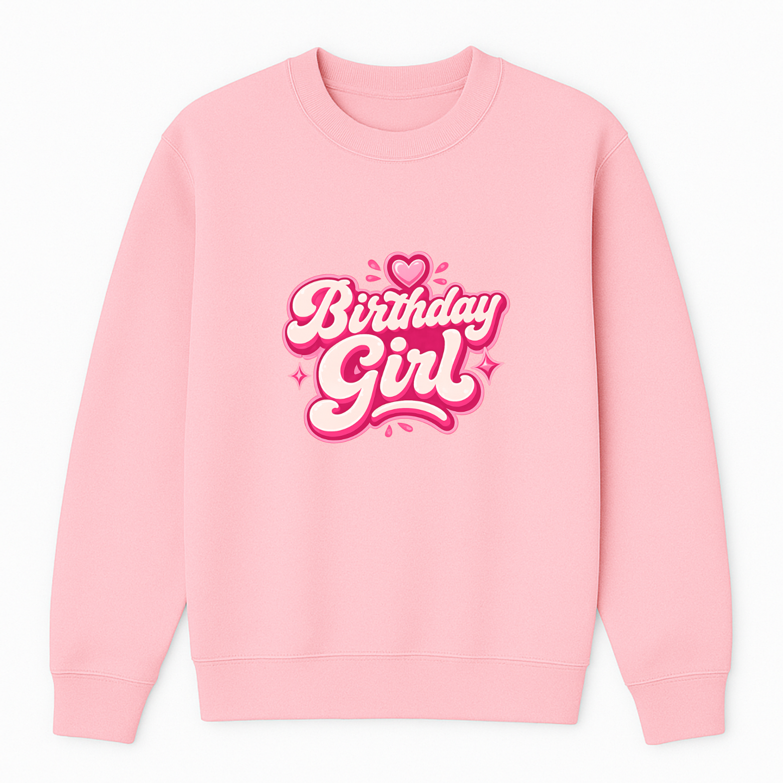 Birthday Girl Crewneck Sweatshirt - Pink mockup