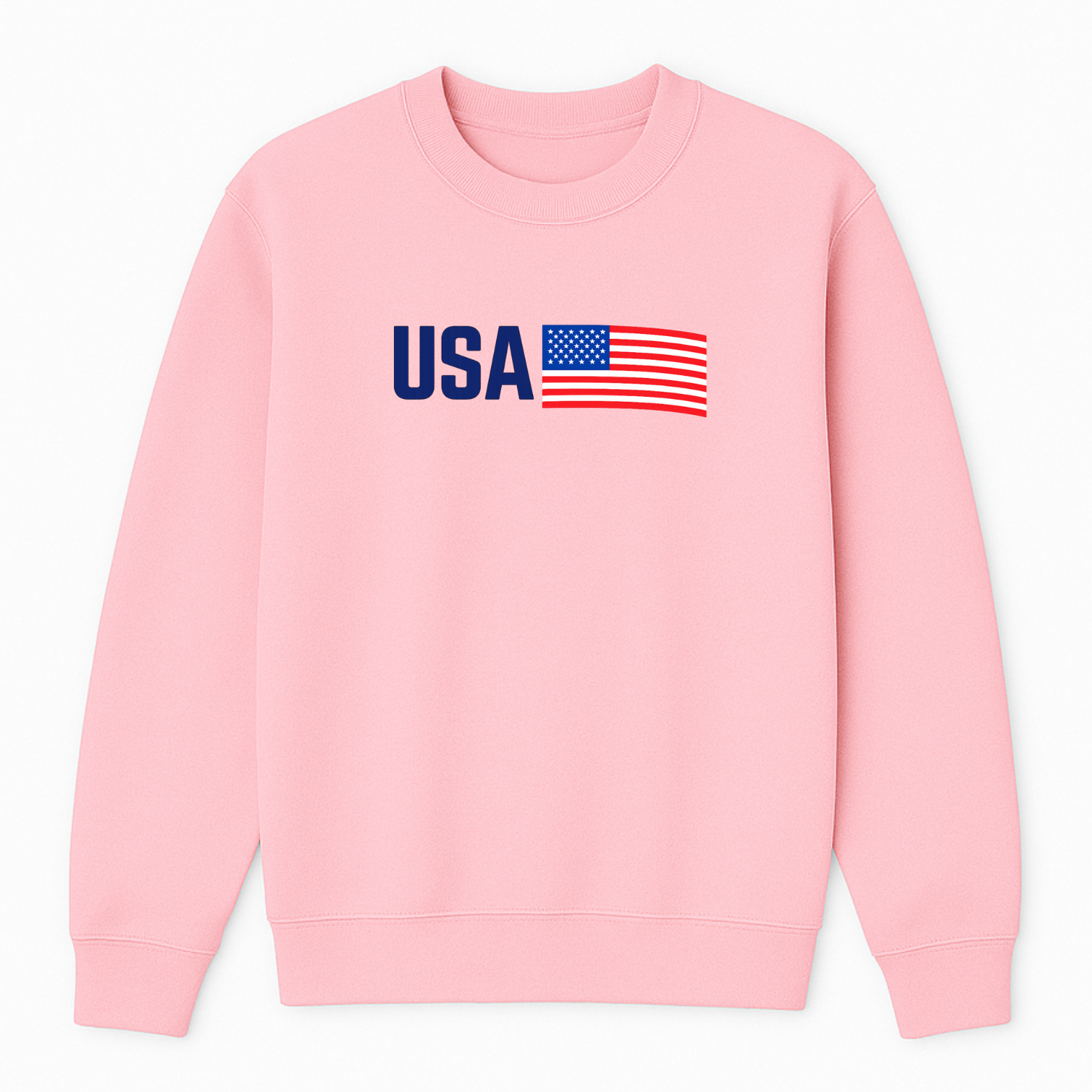 USA Crewneck Sweatshirt - Pink mockup
