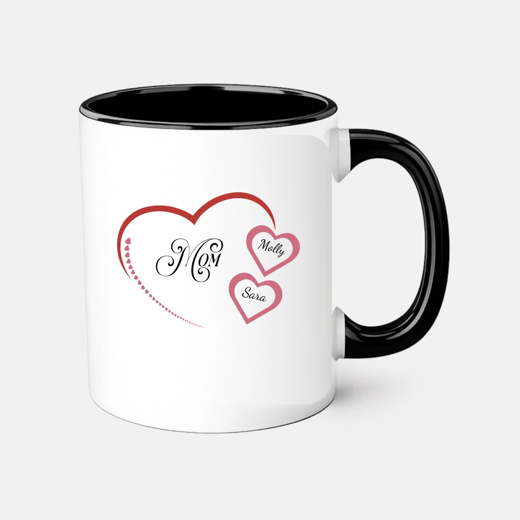 Mom Heart Personalized Accent Mug hero product mockup