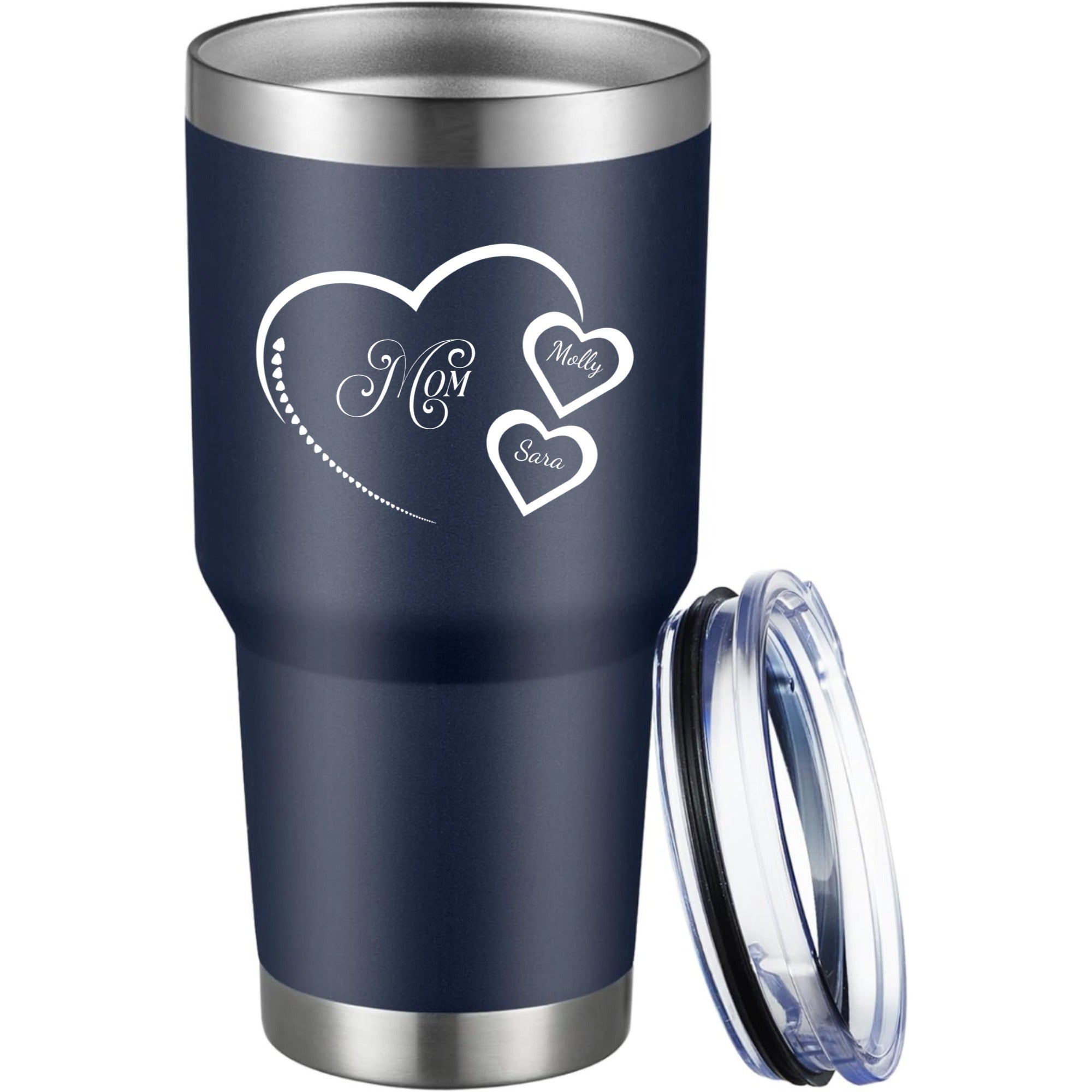 Mom Heart Personalized 30oz Tumbler hero product mockup
