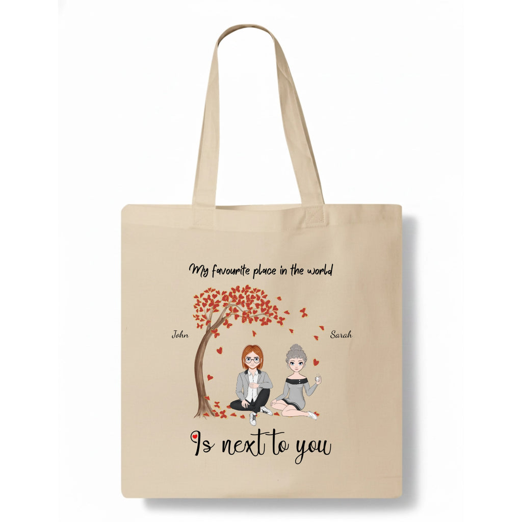 My favourite place in the world is next to you Tote Bag hero product mockup