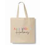 Colorful Name Tote Bag hero product mockup