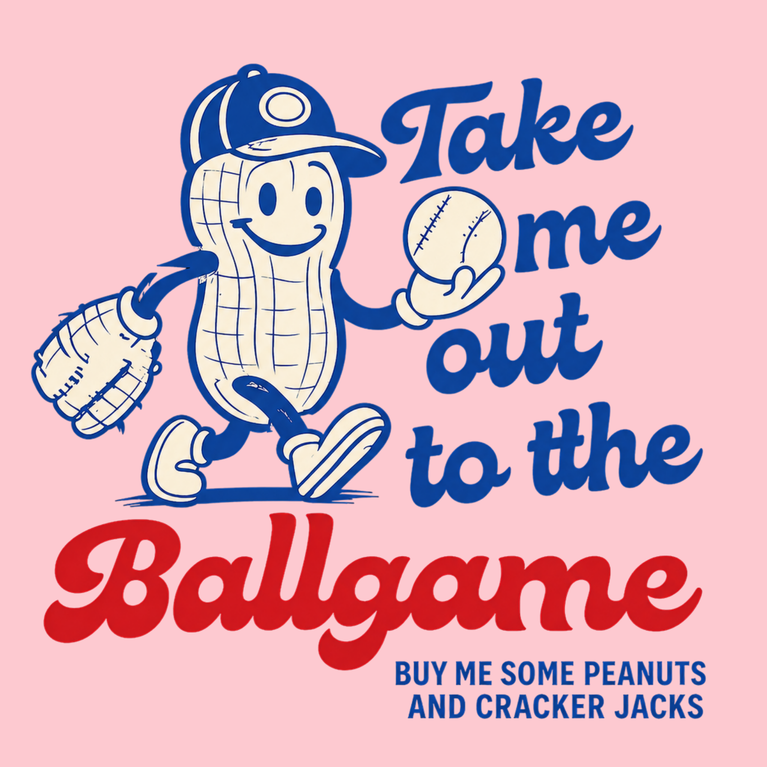 Take Me Out To The Ballgame Crewneck Sweatshirt - Pink design preview