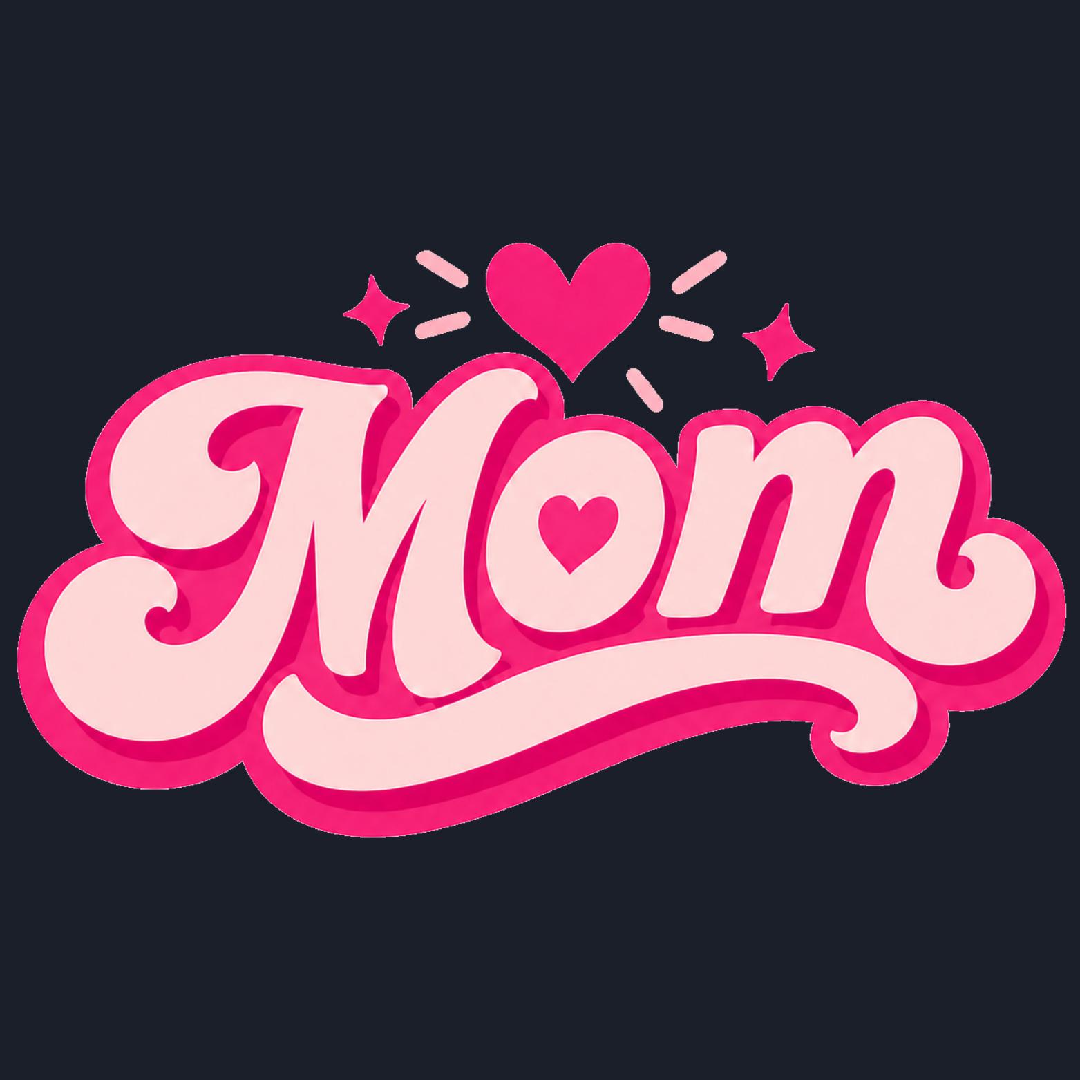Mom Heart Hoodie - Navy design preview