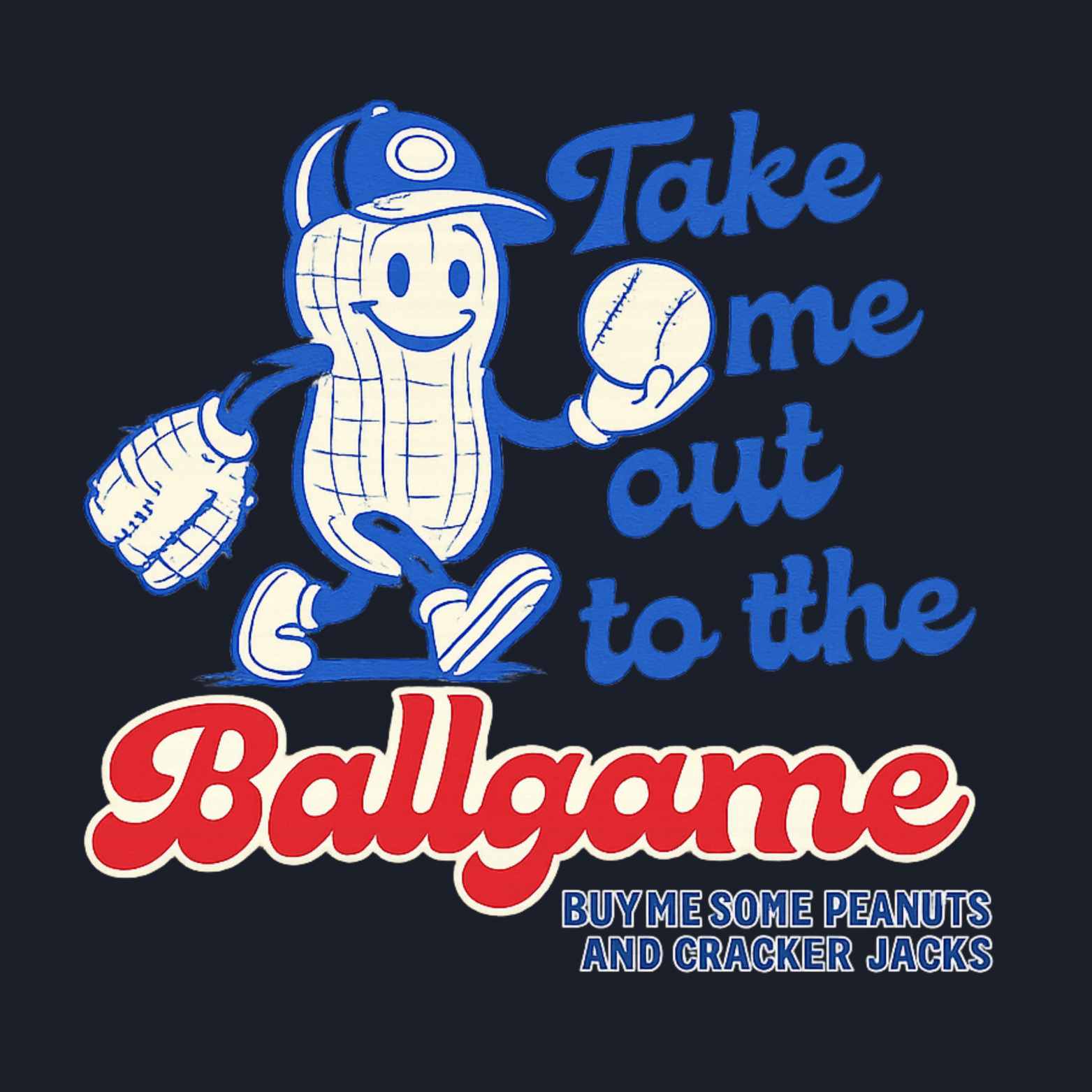 Take Me Out To The Ballgame Hoodie - Navy design preview