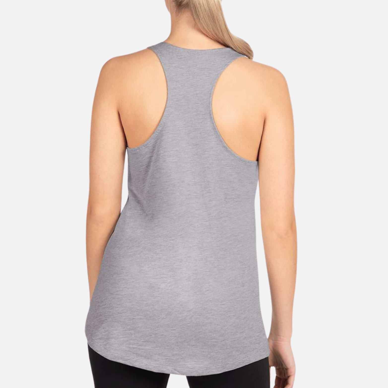 Mom Bruh Women's Racerback Tank - Heather Grey back mockup