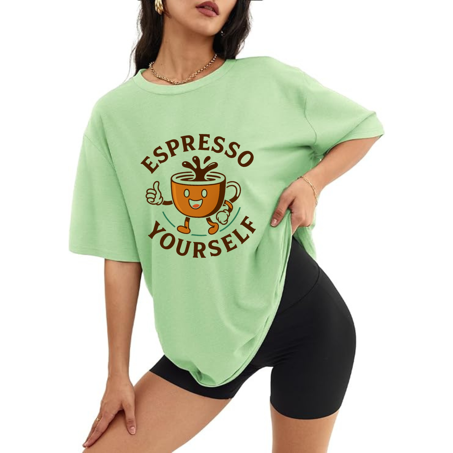 Espresso Yourself Women's Oversized Tee - Mint