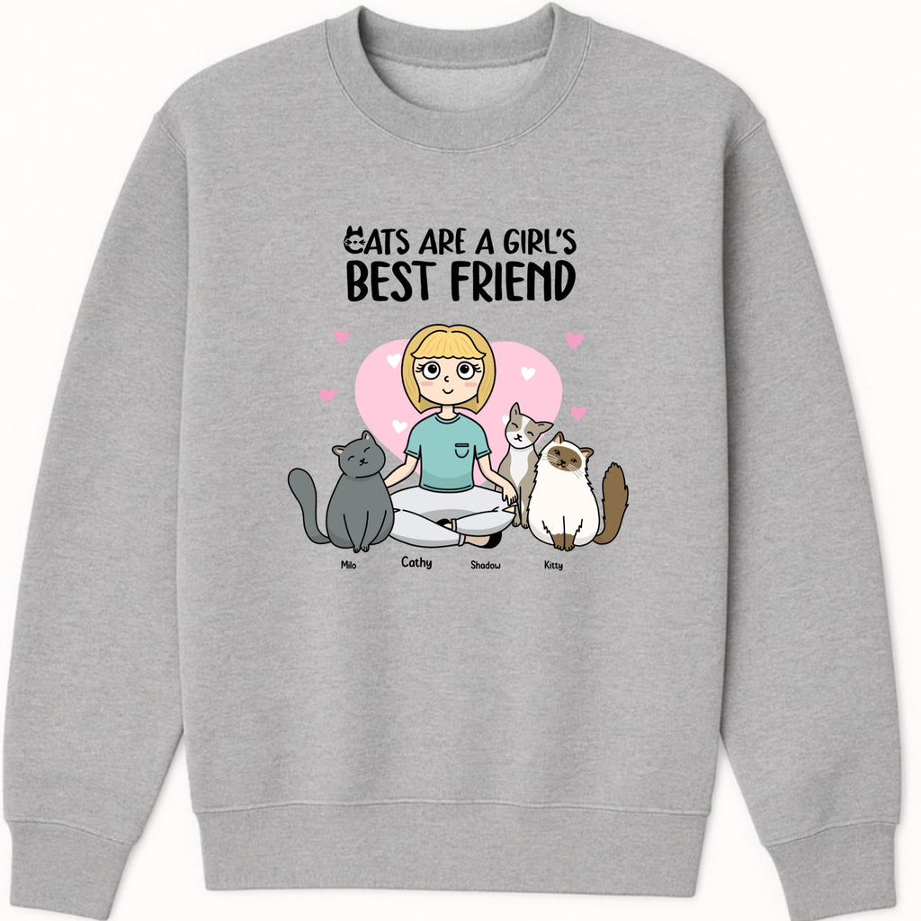 Cats are a girl's best friend Sweatshirt hero product mockup