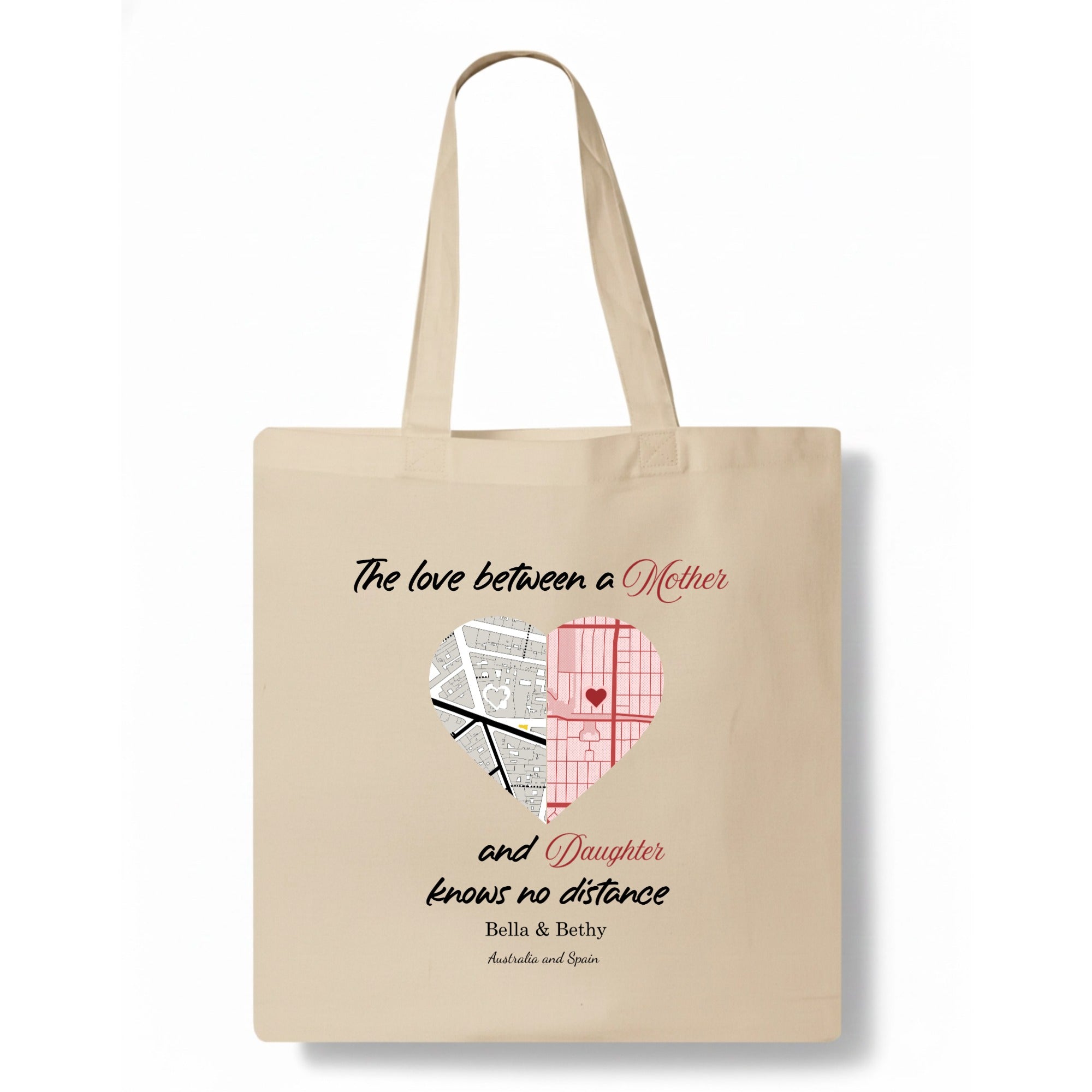 The love between... Tote Bag hero product mockup