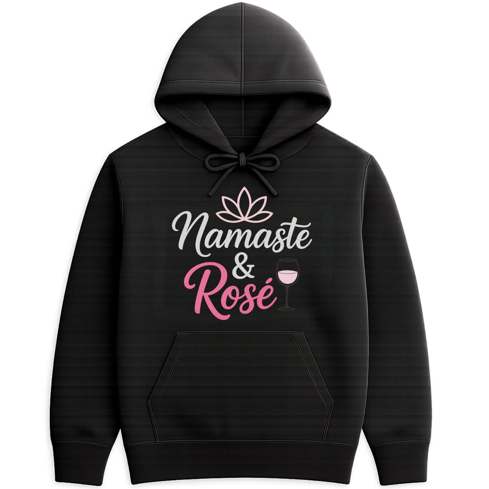 Namaste And Rose Hoodie - Black
