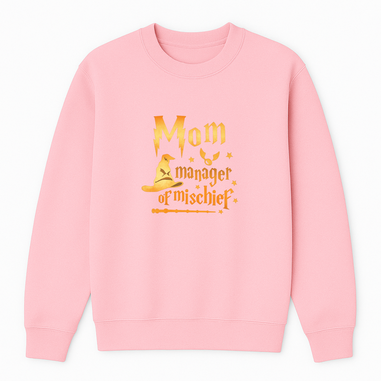 Mom Manager Of Mischief Crewneck Sweatshirt - Blue mockup