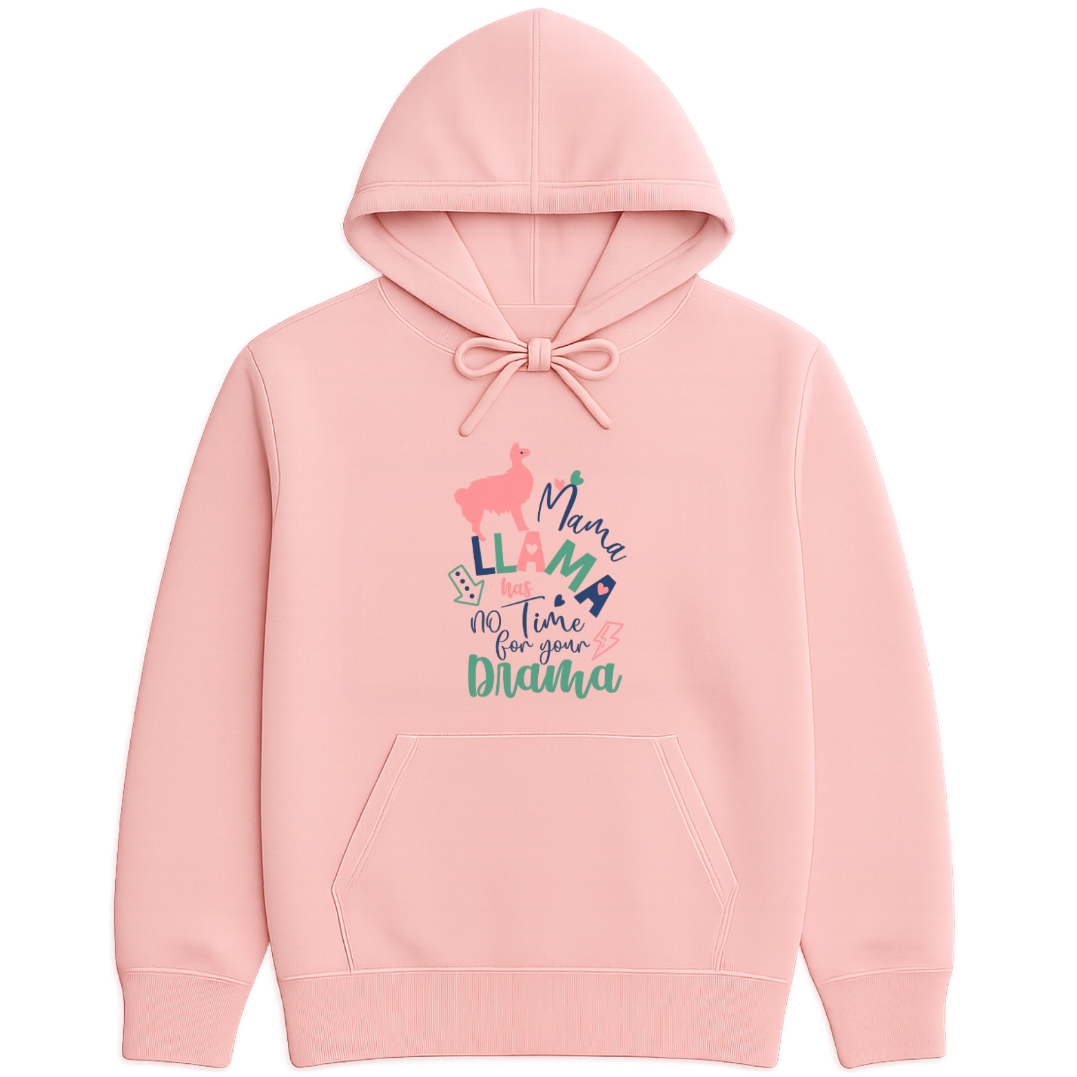 Mama Llama Hoodie - Pink mockup