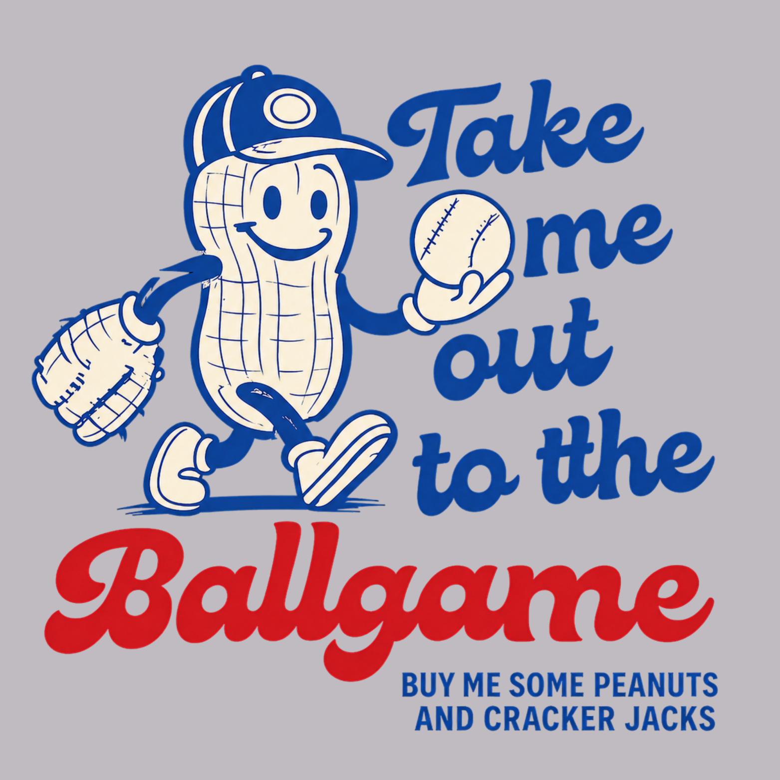 Take Me Out To The Ballgame Women's Racerback Tank - Heather Grey design preview