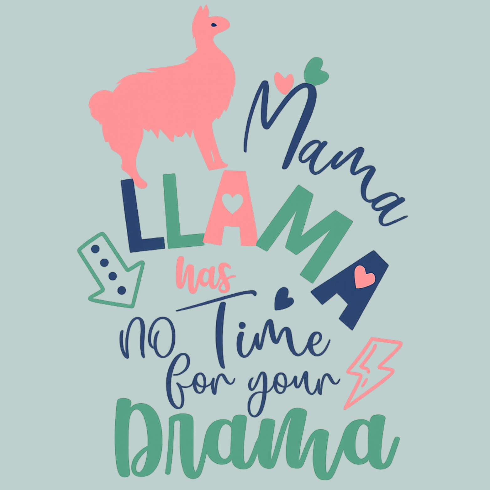 Mama Llama Women's Ultra-Premium Triblend T-Shirt - Mint design preview