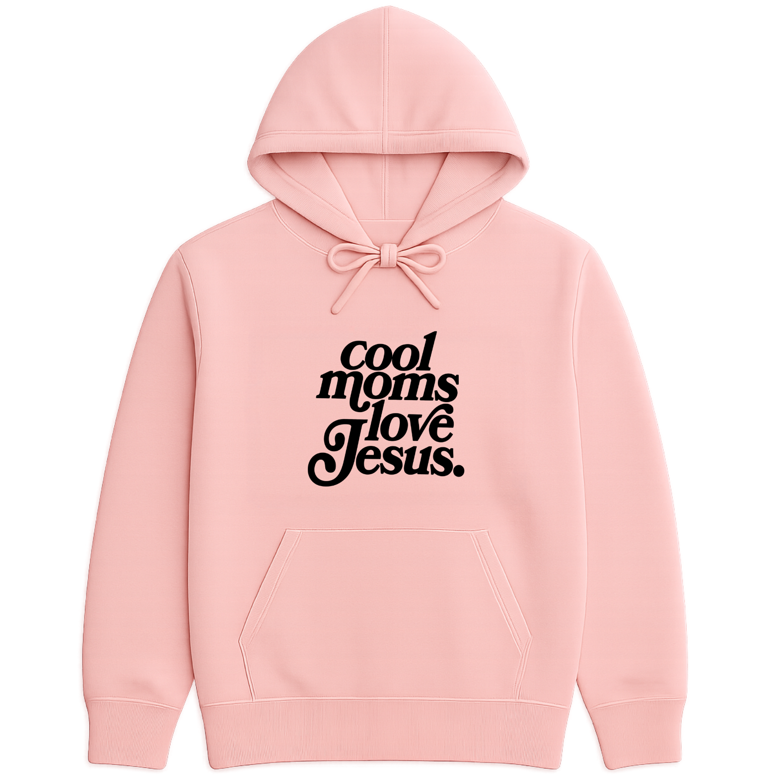 Cool Moms Love Jesus Hoodie - Pink mockup