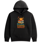 Books Coffee Repeat Hoodie - Black