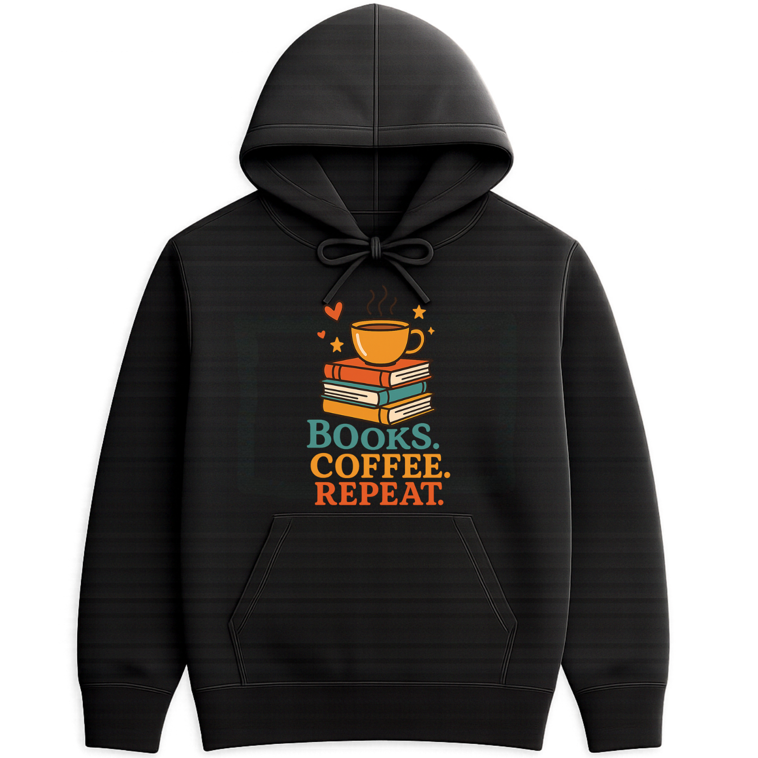 Books Coffee Repeat Hoodie - Black