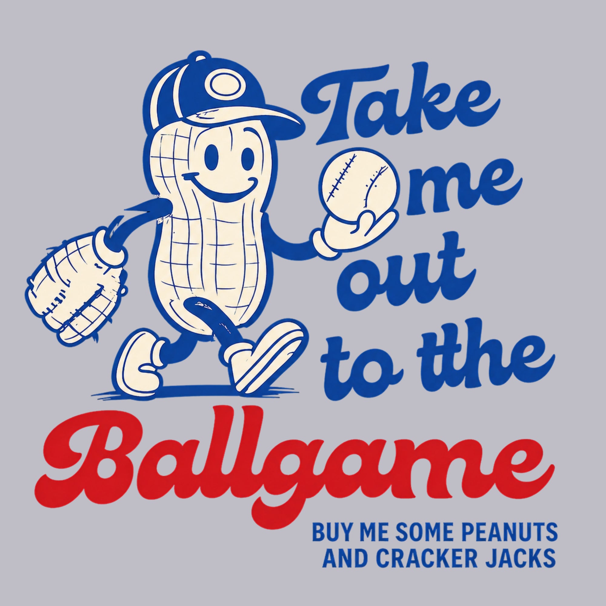Take Me Out To The Ballgame Youth Hoodie - Sports Grey design preview