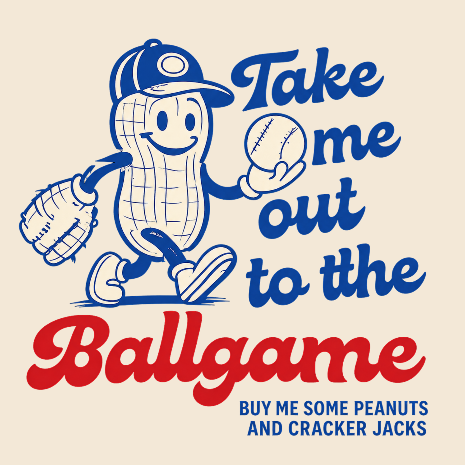 Take Me Out To The Ballgame Youth Triblend Tee - Natural design preview