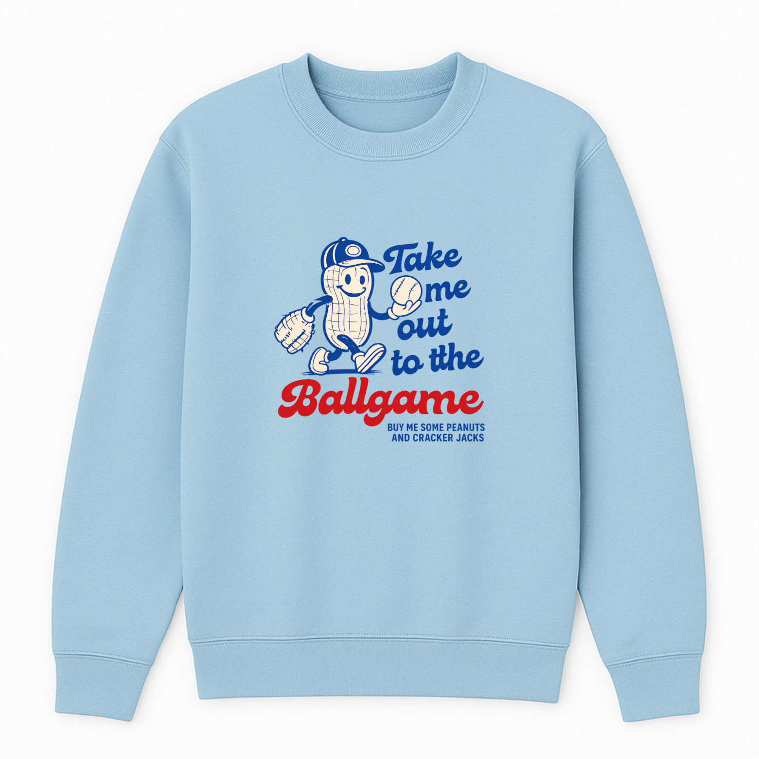 Take Me Out To The Ballgame Crewneck Sweatshirt - Blue mockup
