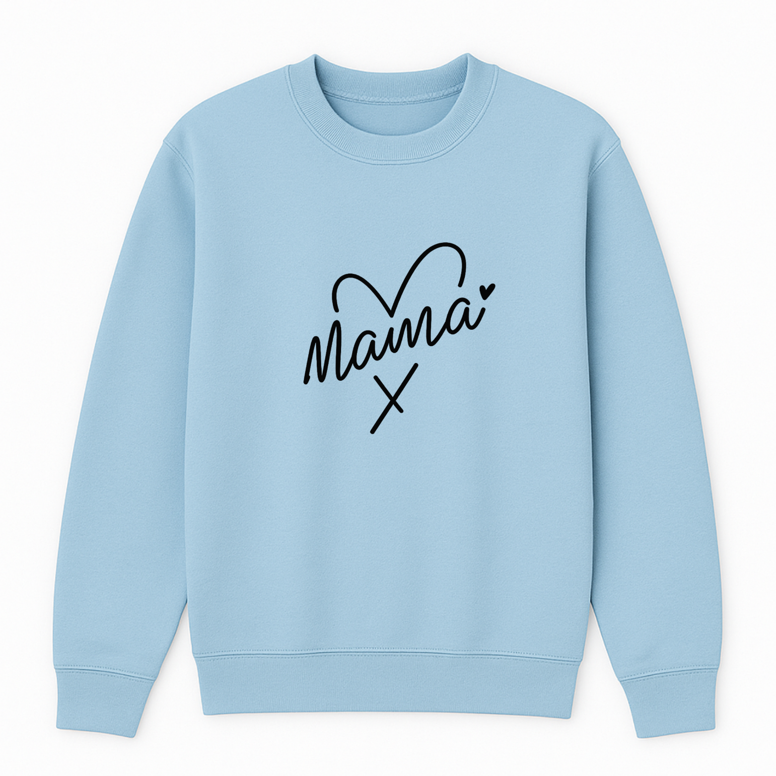 Mama Heart Crewneck Sweatshirt - Blue mockup
