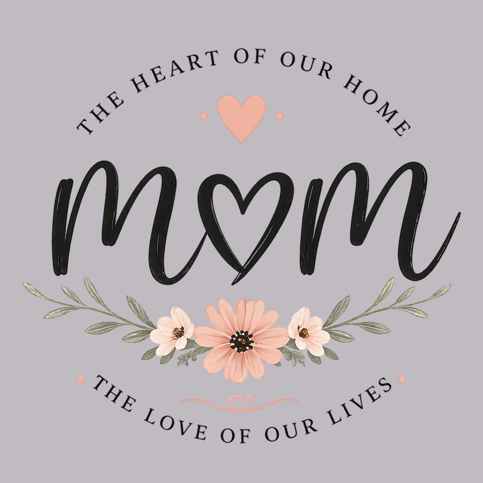 Mom The Heart Of Our Home Women's Premium Racerback Tank - Heather Grey design preview