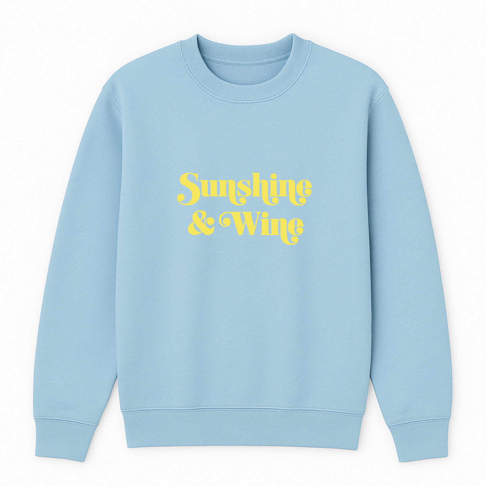 Sunshine & Wine Crewneck Sweatshirt - Blue mockup