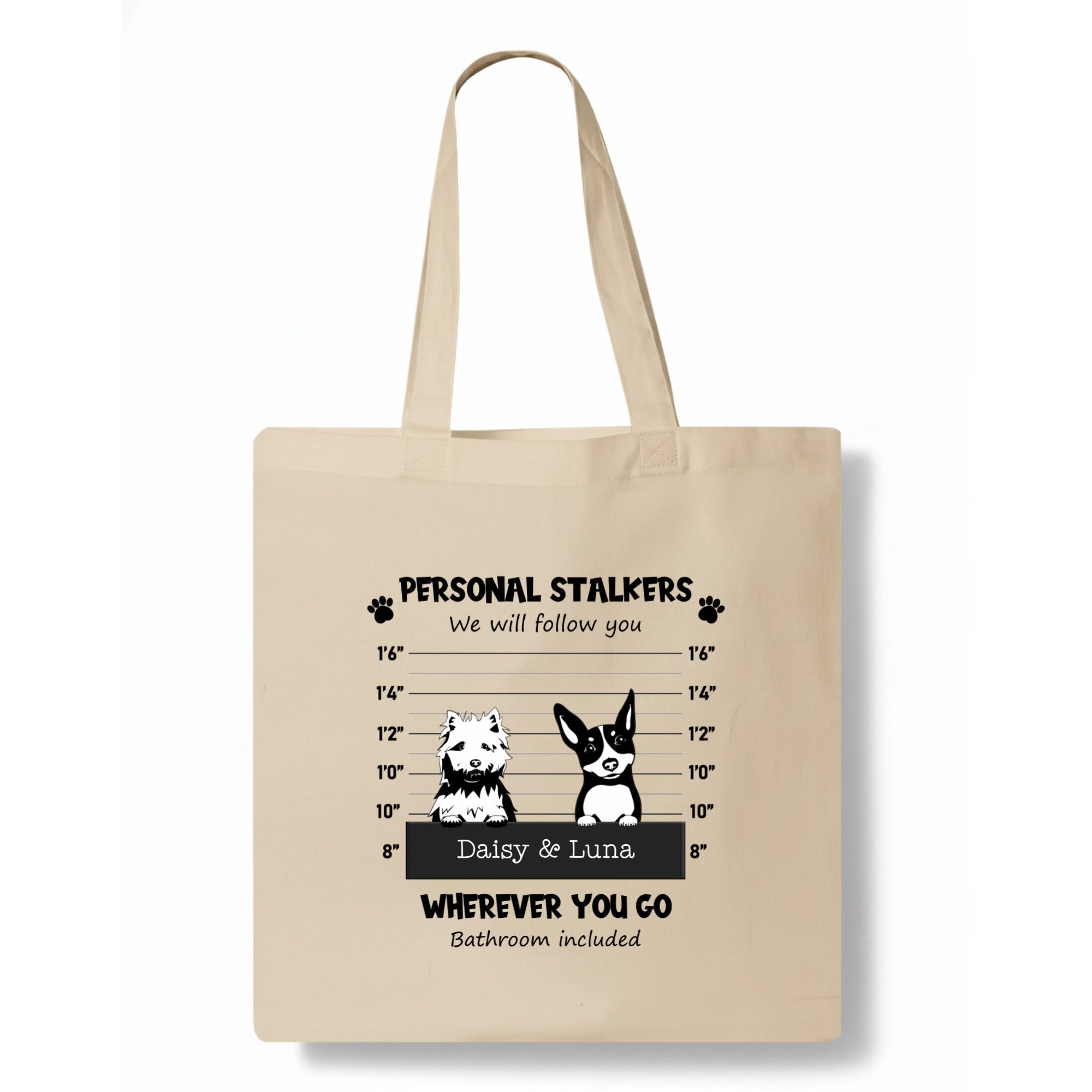 Personal Stalker - Dogs Black and White Tote Bag hero product mockup