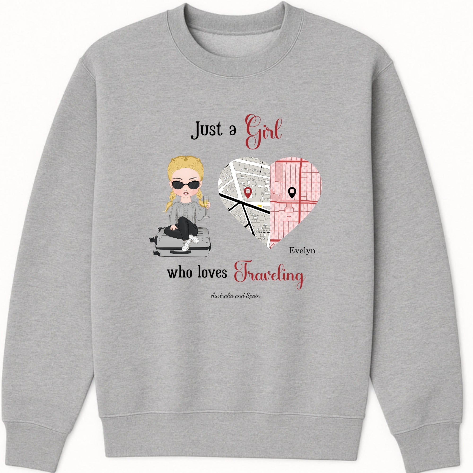 Just a Girl who loves Traveling Sweatshirt hero product mockup