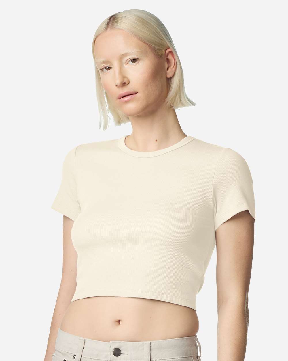 Women's Baby Rib Cropped T-Shirt (Name)