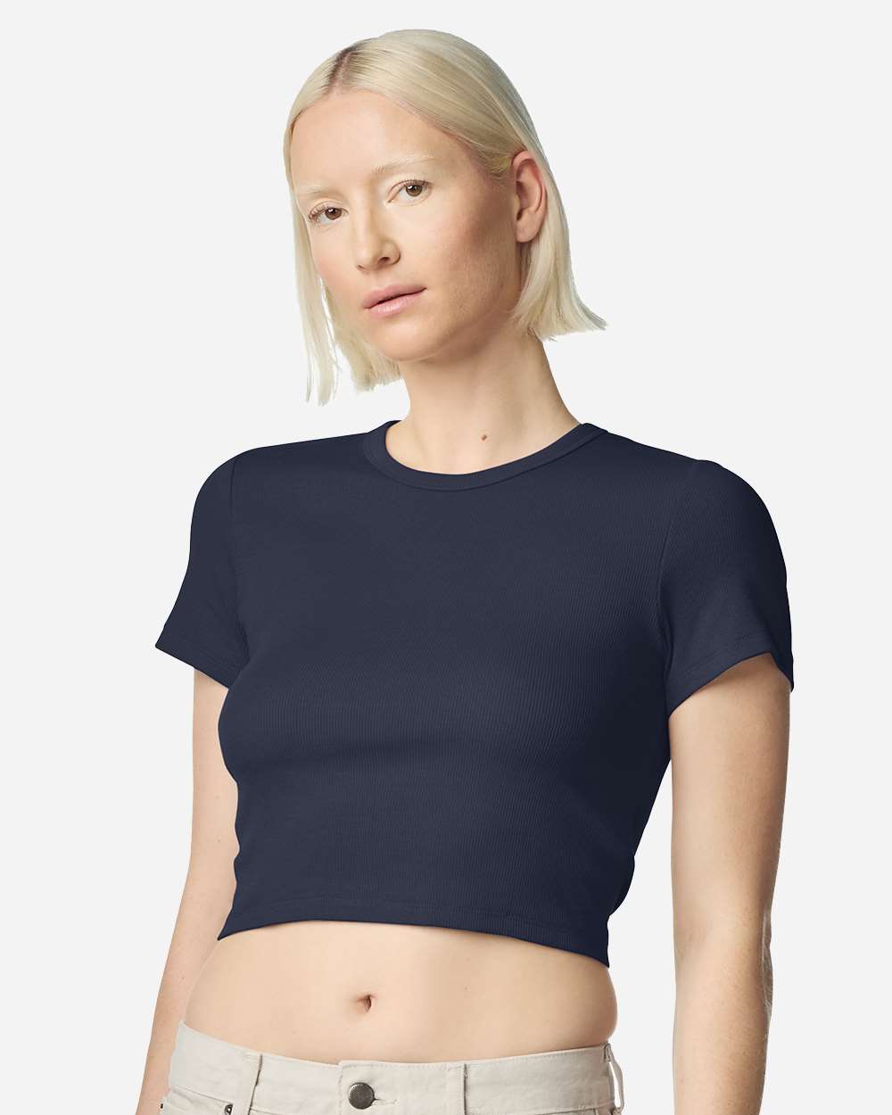 Women's Baby Rib Cropped T-Shirt (Name)