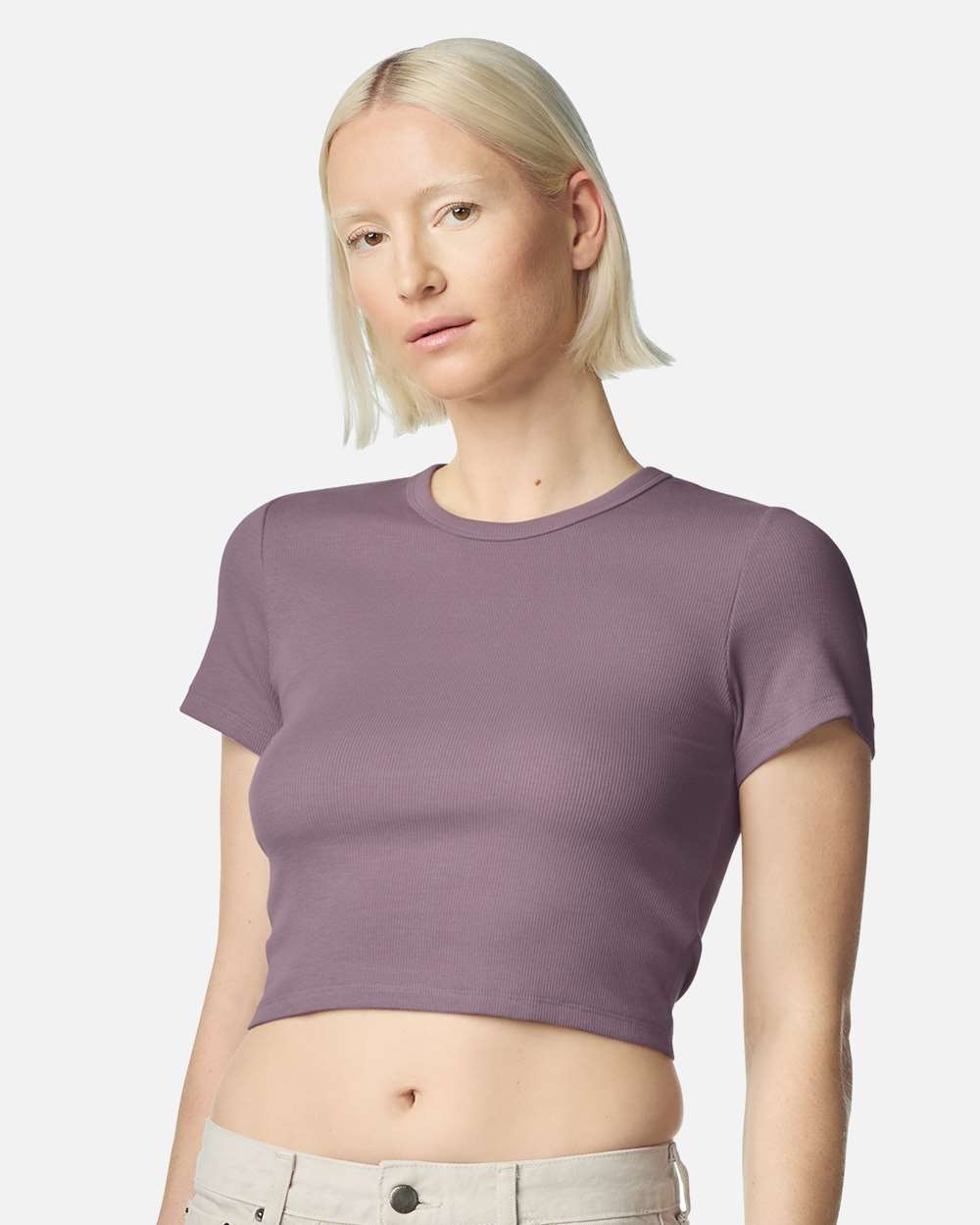 Women's Baby Rib Cropped T-Shirt (Name)