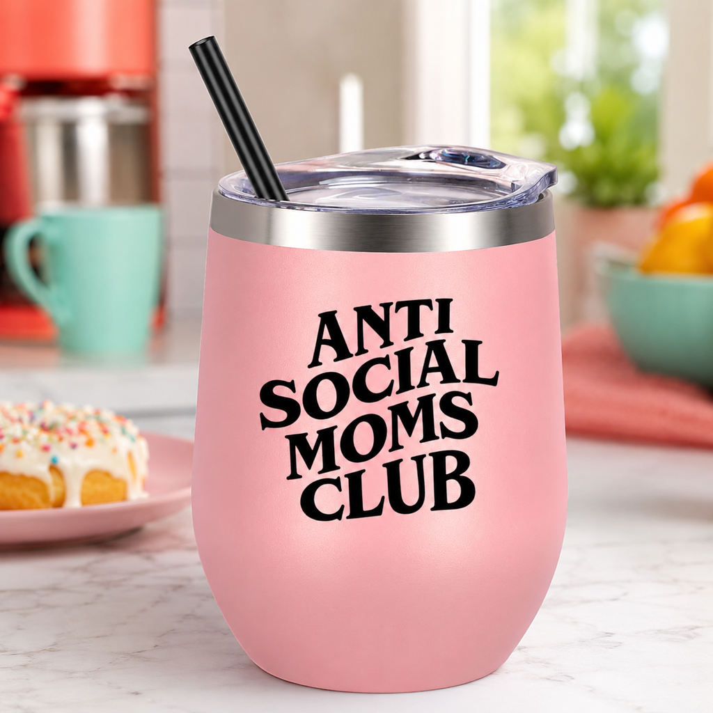Anti Social Moms Club Wine Tumbler lifestyle hero image