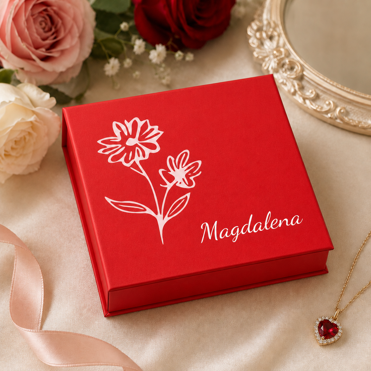 Birth Flower Jewelry Box personalized keepsake lifestyle hero image