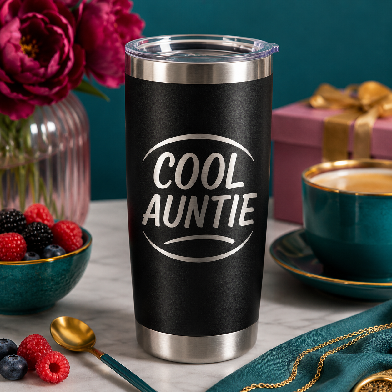 Cool Auntie 20oz Tumbler lifestyle hero image