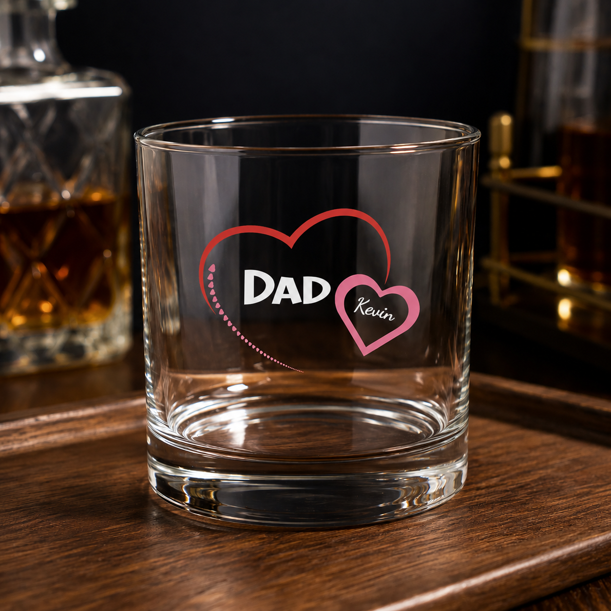 Dad Heart Personalized Whiskey Glass lifestyle hero image