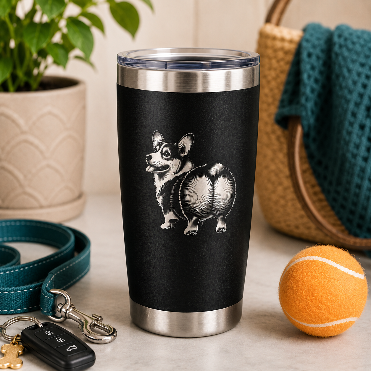 Corgi 20oz Tumbler lifestyle hero image