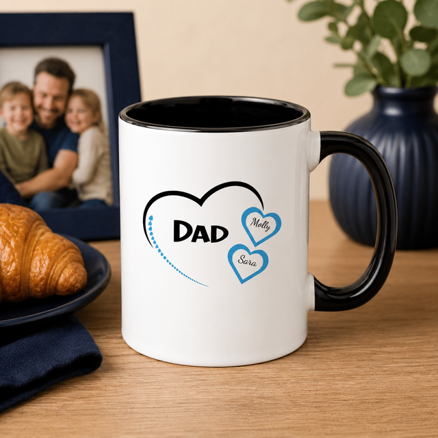 Dad Heart Personalized Accent Mug