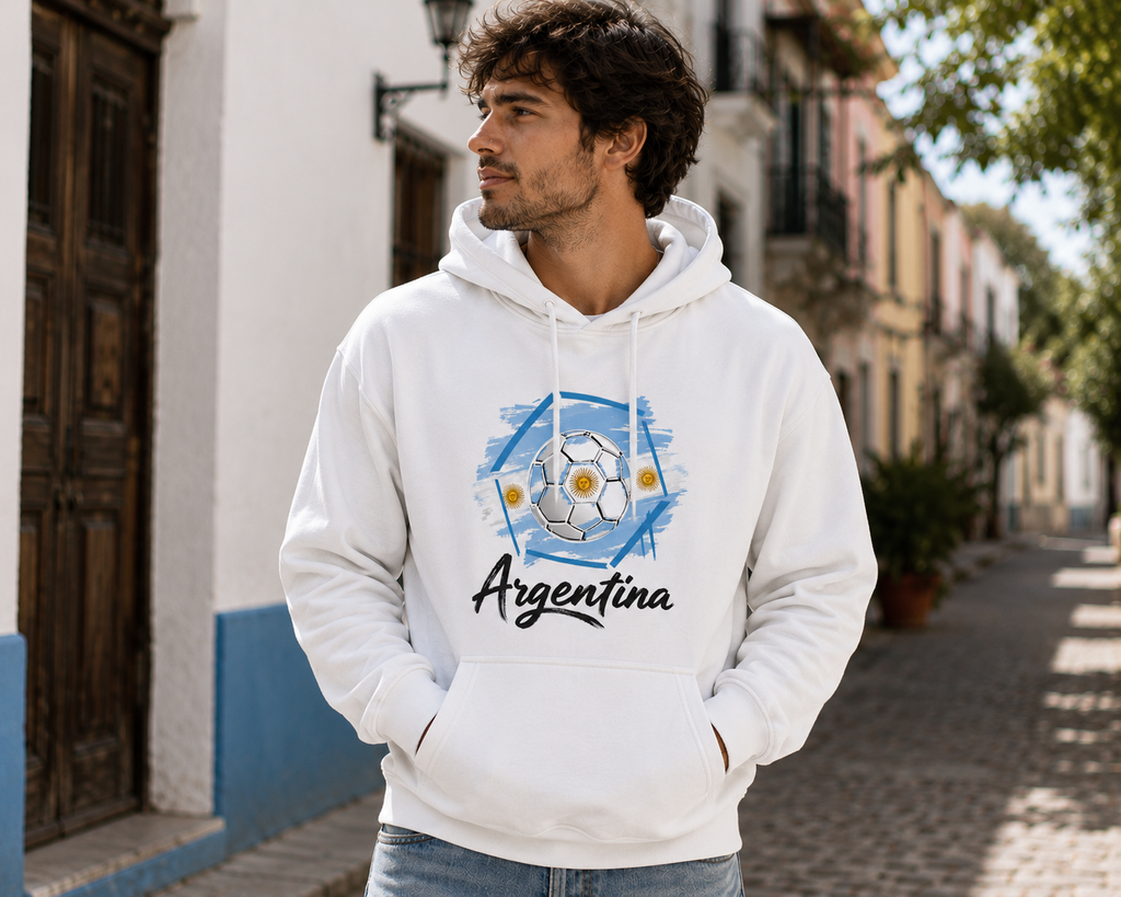 Argentina Football Hoodie hero product mockup
