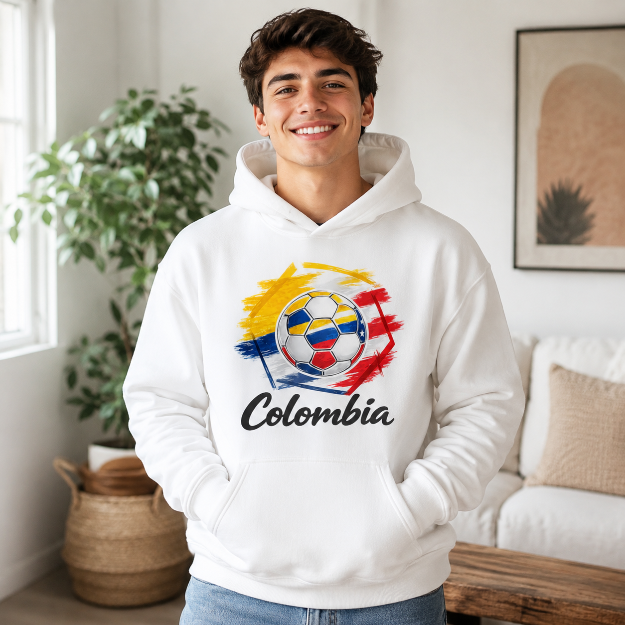 Colombia Football Hoodie hero product mockup